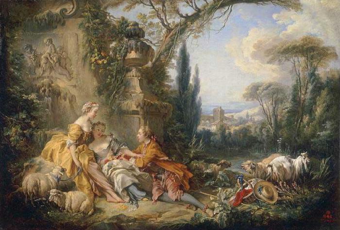 Francois Boucher Charms of Country Life oil painting image